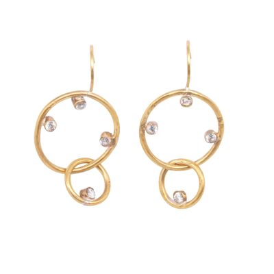 Boucles d'oreilles Deneb Diamond Drop Circle / rose 9k