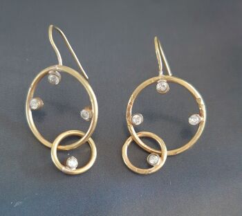 Boucles d'oreilles Deneb Diamond Drop Circle / 9k blanc 3