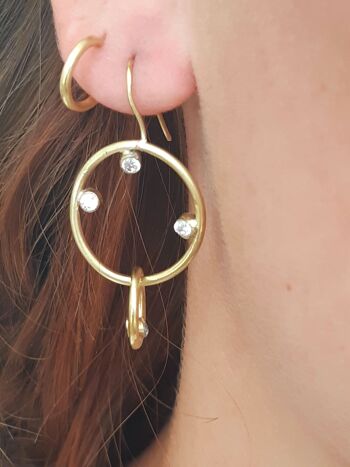 Boucles d'oreilles Deneb Diamond Drop Circle / 9k blanc 4