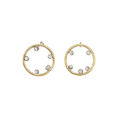 Pendientes círculo de diamantes Antares / 9k rosa