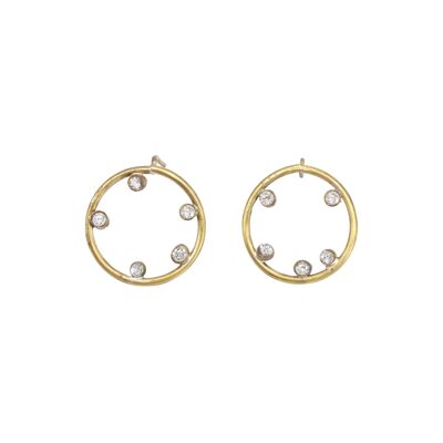 Antares Diamond Circle Earrings / 9k rose
