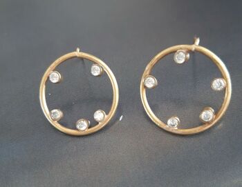 Boucles d'oreilles Antares Diamond Circle / rose 9k 3