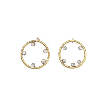 Boucles d'oreilles Antares Diamond Circle / 9k blanc 1