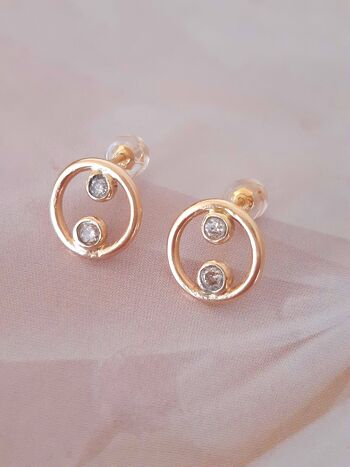 Boucles d'oreilles Castor Diamond Circle / 9k jaune 2