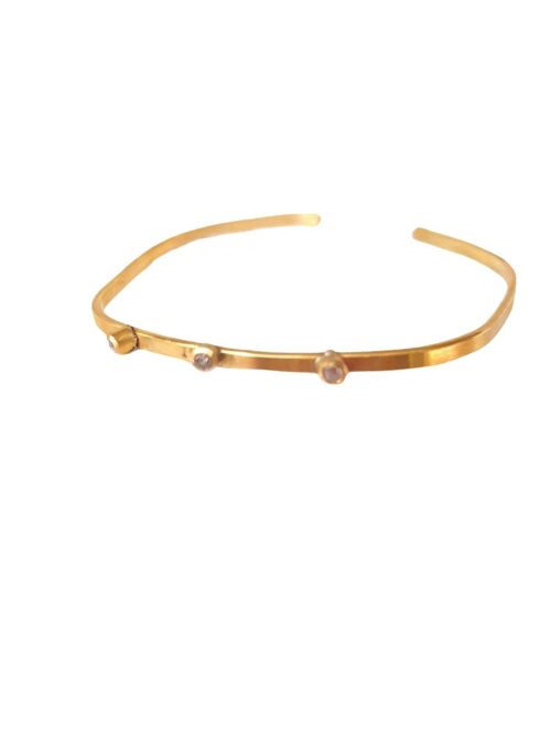 Altair 3 Diamond Cuff Bracelet / 9k yellow