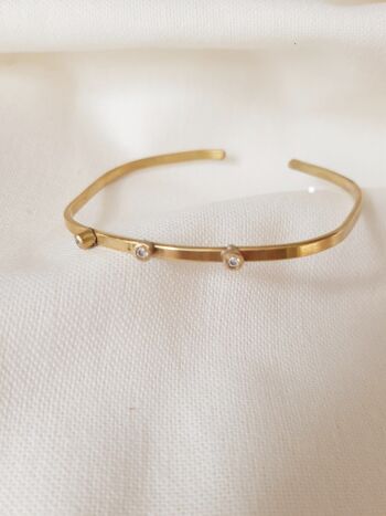 Bracelet manchette Altair 3 diamants / jaune 9k 4