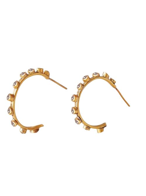 Altair 10 Diamond Large Hoop Earrings / 9k rose