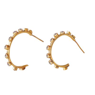 Altair 10 Diamond Large Hoop Earrings / 9k rose