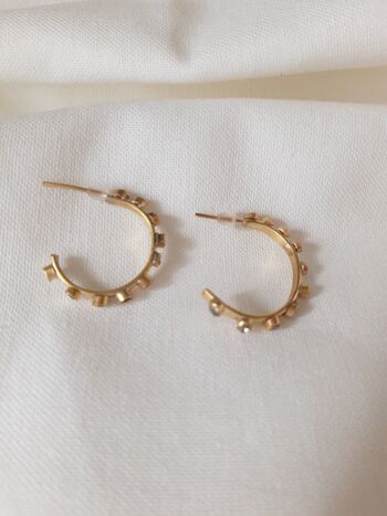 Boucles d'oreilles Altair 10 Diamond Large Hoop / 9k blanc 4