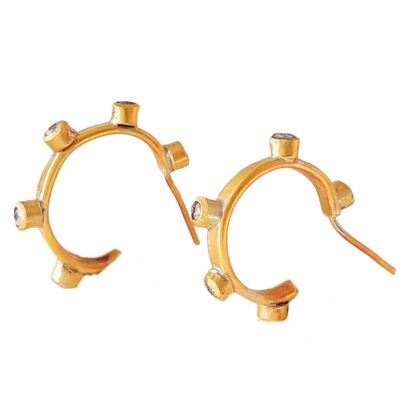 Altair 5 Diamond Huggy Hoop Earrings / 9k rose