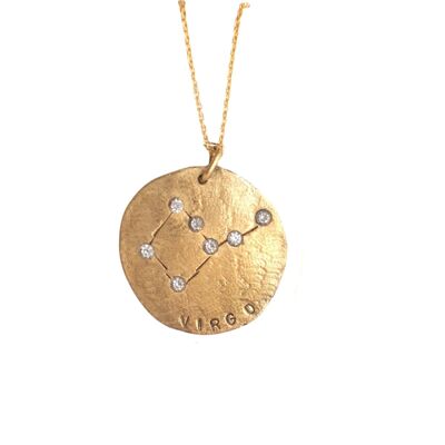 Virgo Constellation Gold Medallion / Yellow