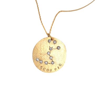 Medallón Oro Constelación Escorpio / Rosa