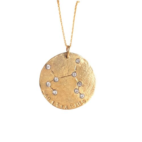 Saggitarius Constellation Gold Medallion / Yellow