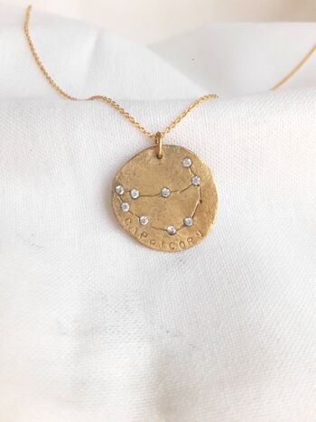 Médaille Or Constellation Capricorne / Rose 2