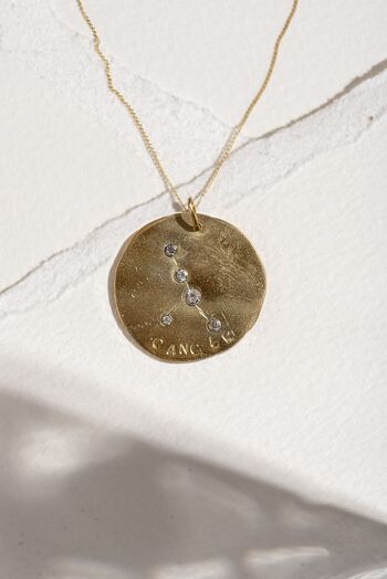 Médaille Or Constellation Cancer / Blanc 3