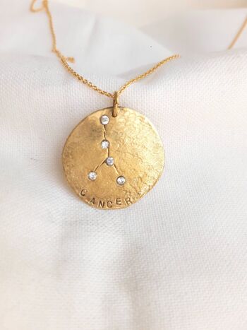 Médaille Or Constellation Cancer / Blanc 4