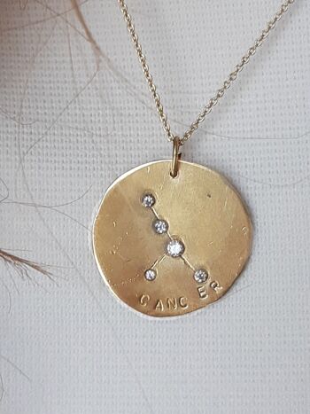 Médaille Or Constellation Cancer / Blanc 5