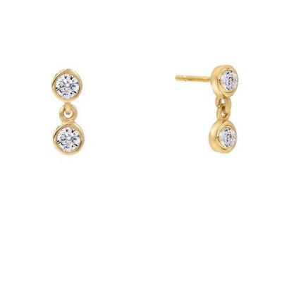 Circinus 2 Diamond Drop Earrings / 14k Yellow