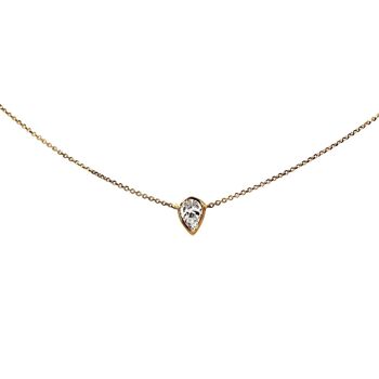 Cassiopeia Pear Diamond Necklace Downwards Set / 14k Blanc 1