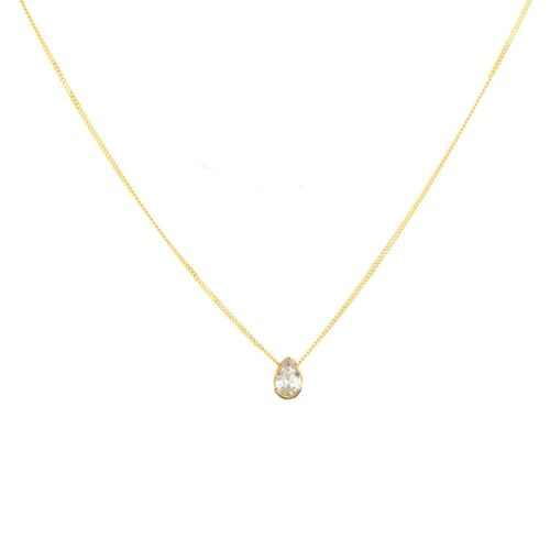 Cassiopeia Pear Diamond Necklace Upwards Set / 14k White