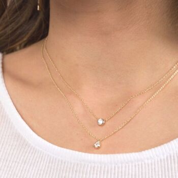 Collier Cassiopeia Pear Diamond Set Upwards / 14k Blanc 4