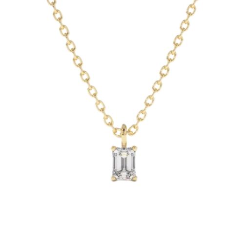 Andromeda Baguette Diamond Pendant Necklace / 14k Yellow