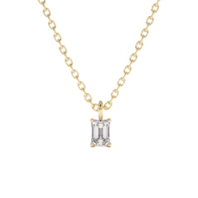 Andromeda Baguette Diamond Colgante Collar / 14k Amarillo