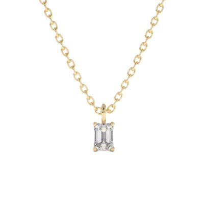 Collana con ciondolo di diamanti Andromeda Baguette / 14k bianco