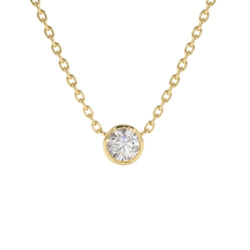 Circinius Solitaire Diamond On the Chain Necklace - 14k Yellow - 0.8