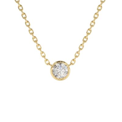 Circinius Solitaire Diamond On the Chain Necklace - 14k Yellow - 0,8