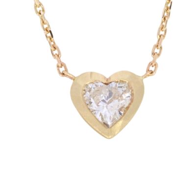 Nebula Heart Diamond Bezel Set Collana / 14k giallo