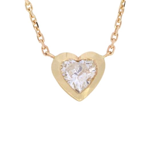 Nebula Heart Diamond Bezel Set Necklace / 14k White