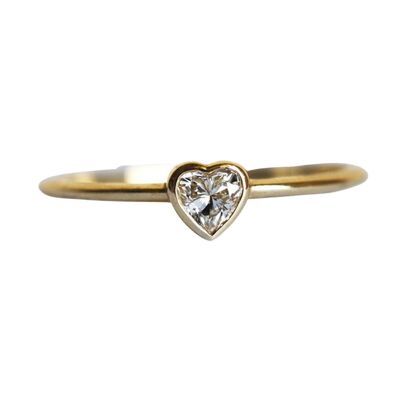 Bague Empilable Diamant Coeur Nébuleuse - Jaune 14k 1