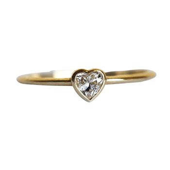 Bague Empilable Diamant Coeur Nébuleuse - Jaune 14k 3 1