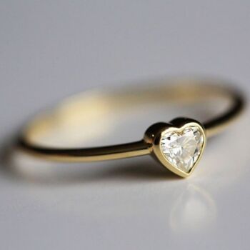 Bague Empilable Diamant Coeur Nébuleuse - Jaune 14k 3 4