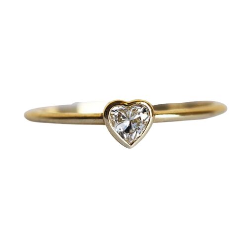 Nebula Heart Diamond Stacking Ring - 14k White 3