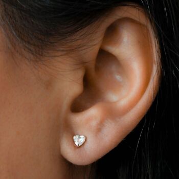 Collier Nebula Heart Diamond Set On The Side / Jaune 14k 4