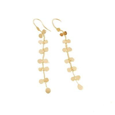 Boucles d'Oreilles Double Pendantes Étoiles Dispersées / Jaune