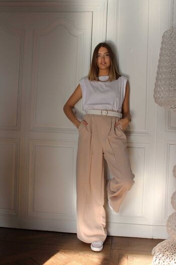 Pantalon palazzo Georges beige 2