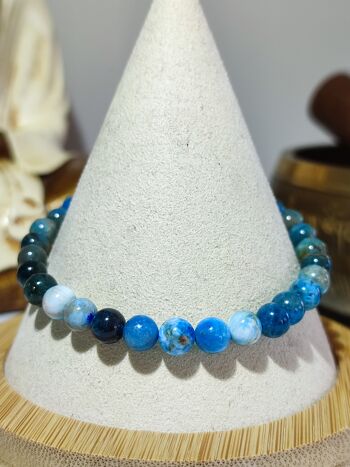 Bracelet Apatite bleue 6mm 2