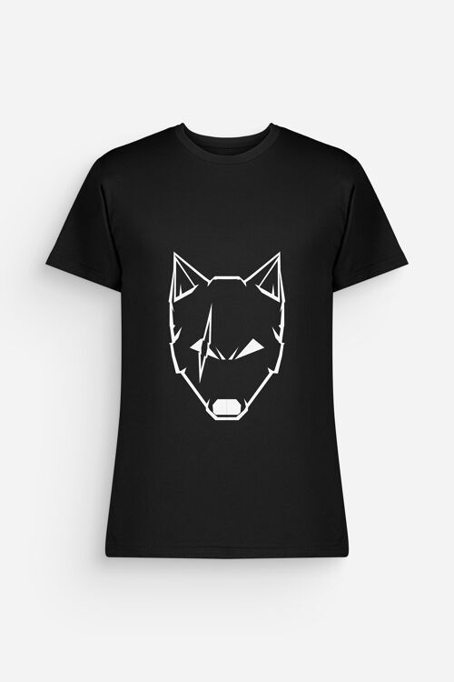 T-shirt Homme Loup Balafré Noir Blanc