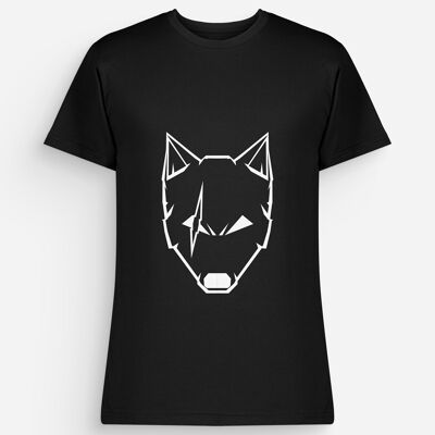 Schwarz-weiß vernarbtes Wolf-Herren-T-Shirt