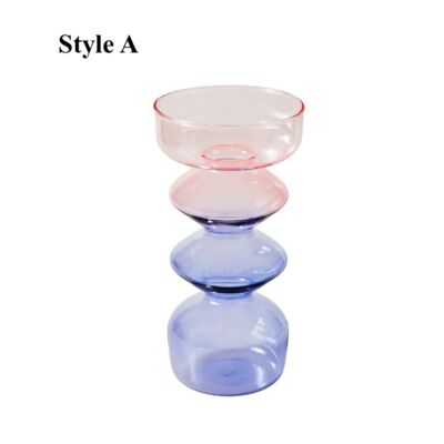 Lilac-Pink Glass Candlesticks / Vase - A / sku120