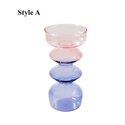 Lilac-Pink Glass Candlesticks / Vase - A / sku120