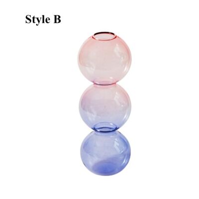 Lilac-Pink Glass Candlesticks / Vase - B / sku121