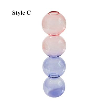 Lilac-Pink Glass Candlesticks / Vase - C / sku122