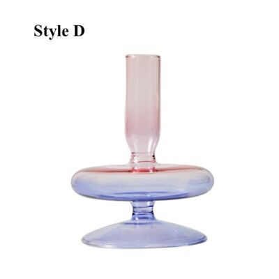 Lilac-Pink Glass Candlesticks / Vase - D / sku123