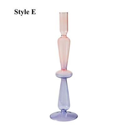 Lilac-Pink Glass Candlesticks / Vase - E / sku124