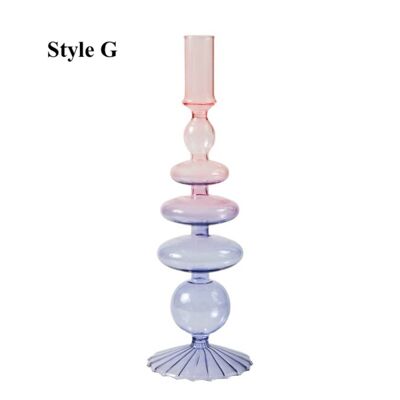 Lilac-Pink Glass Candlesticks / Vase - G / sku126