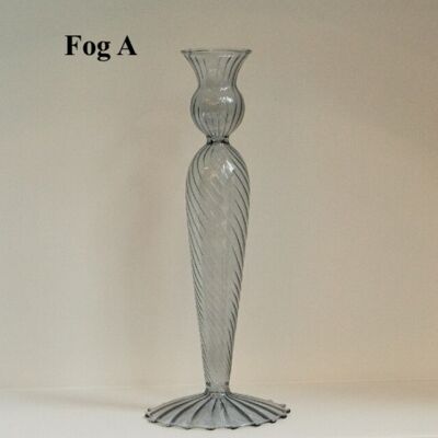 Nordic Glass Taper Candlestick Holder - Fog A / sku132